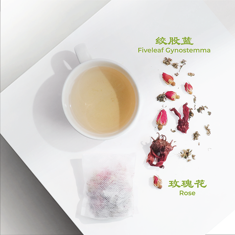 Sai Hing Fiveleaf Gynostemma Rose Tea 世兴绞股蓝玫瑰花茶 (6 tea bag)