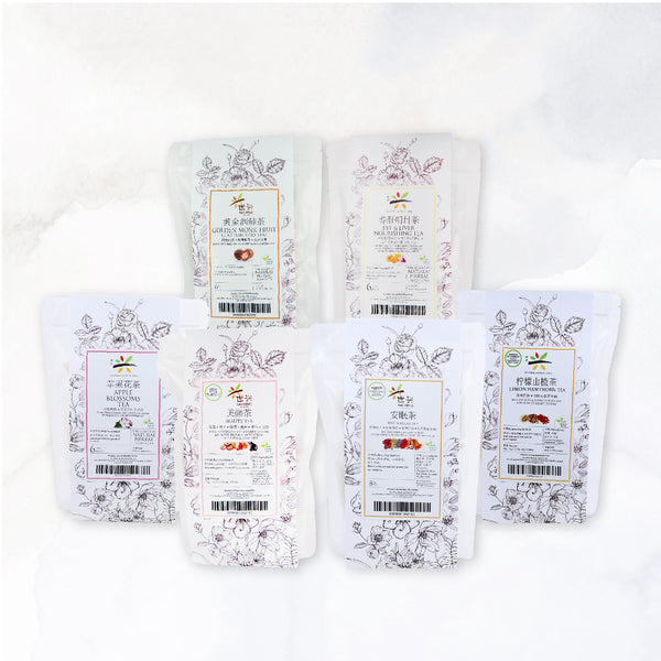 Sai Hing Flora Flower Tea in Tea Bags for Natural Wellness and Beauty (6 Items)