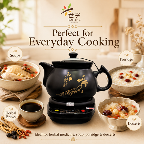 Sai Hing Traditional Chinese Casserole Ceramic Pot with Automatic Cooker 4.5L